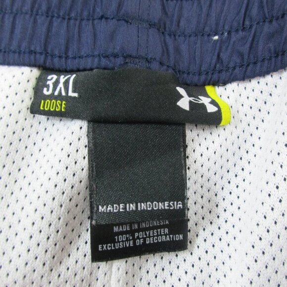 Under Armour Track Pants Mens 3XL Navy Mesh Lined Loose Fit Drawstring Ankle Zip - Picture 3 of 8